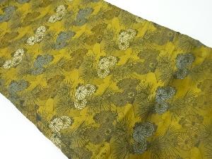 アンティーク　松に菊模様織出し丸帯（材料）